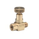 150 Series Mini Needle Valves w/Soft Tip, 1/8" NPT, Male x Female, Steel, 0.172" Orifice