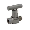 150 Series Mini Needle Valves w/Soft Tip, 1/8" NPT, Male x Male, Steel, 0.172" Orifice