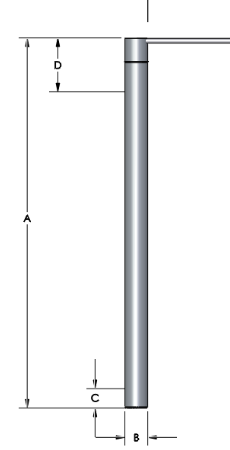 FIREROD HRATER 240V/350W,Diameter [in] (B) .246" +/- .002"   Overall Length [in] (A) 5.050 Length Tolerance + /- 2%