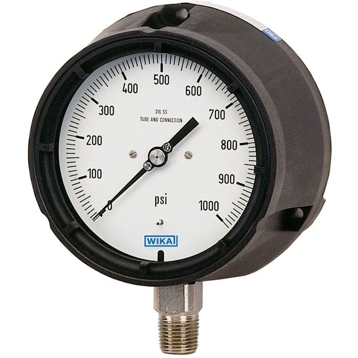 212.34 Series Industrial Brass Dry Process Gauge, -30 inHg to 15 PSI