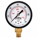 WINTERS PRESSURE GAUGE 1.5" DIAL, 0-160PSI, G1/8 BACK CONNECTION, LIQUID FILLED