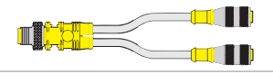 VBRS 4.4-2RK 4.4T-0.3/0.3/S1255 EUROFAST, CONNECT 2 SENSORS WITH ONE CABLE, CUSTOM WIRING,  0.3M LENGTH