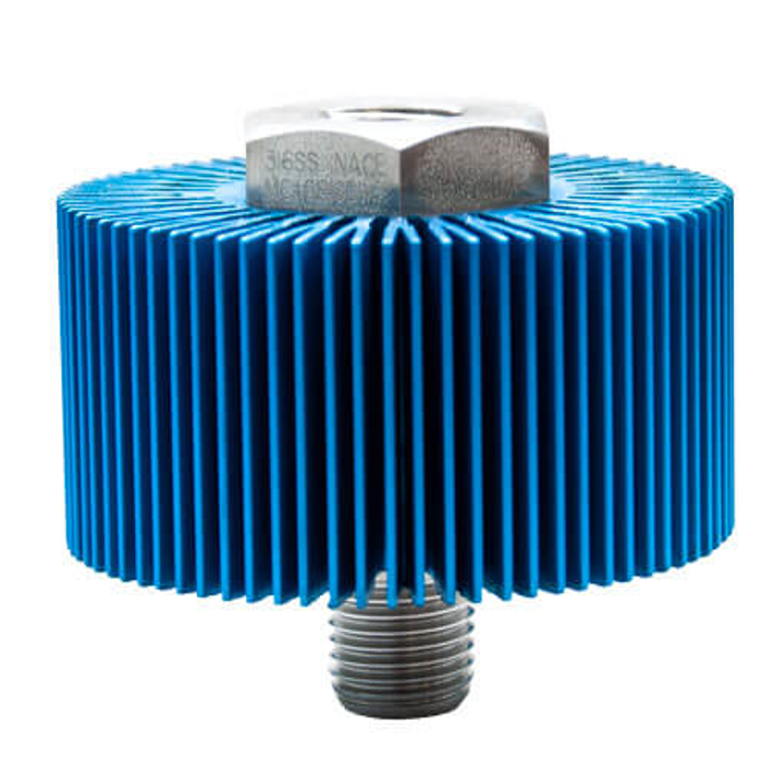 Series 910.32.250 Mini Steam Cooling Adaptor w/Heat Sink, 316L SS, 1/2" NPTF to 1/2" NPTM, 6000 psi