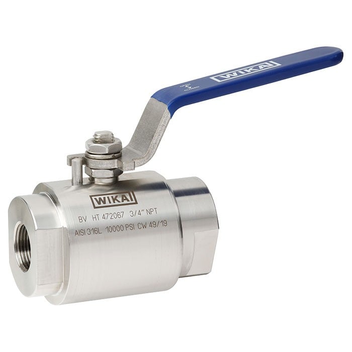 BV Series Ball Valve, 316/316L SS, 1/4" NPTF to 1/4" NPTF, 6000 psi, 0.39 in. (10 mm) Bore