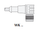 Turck Cable WK 4.43T-2-P7X2, Eurofast LED Version, 4 pin Female, Right Angle-PNP, 10-30VDC, 2M Cable Length