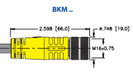 BSM BKWM 14-998-7 Cord, M16versafast, 7 M, Male Straight x Right Angle Female