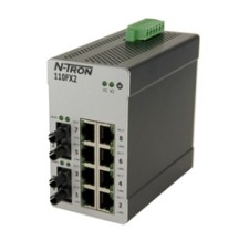 100 Series, 10-Port, N-Tron 110FX2 Unmanaged Industrial Ethernet Switch, ST 2km