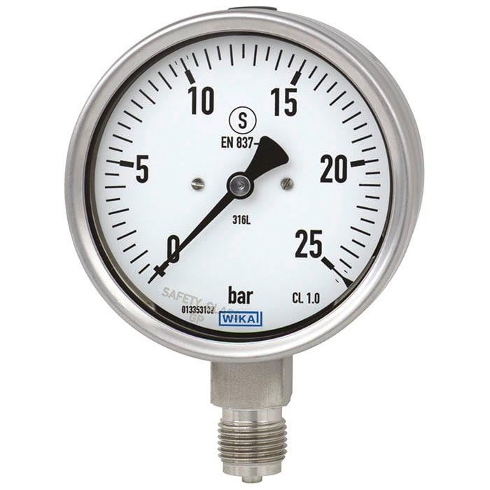 233.30 Series Stainless Steel Liquid Filled Industrial Pressure Gauge, 0 to 4 Bar