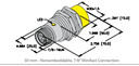 NI15-G30-AN6X-B1141, INDUCTIVE BARREL SENSOR, 30MM, THREADED METAL BARRELS WITH CONNECTOR AND DC OUTPUTS, QUICK DISCONNECT