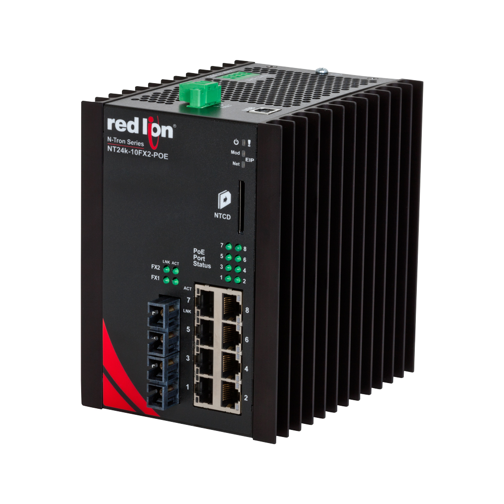 NT24k PoE Series, 10-Port, N-Tron NT24k®-10FXE2-POE Managed PoE+ Gigabit Ethernet Switch, SC 15km