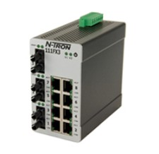 100 Series, 11-Port, N-Tron 111FX3 Unmanaged Industrial Ethernet Switch, ST 15km