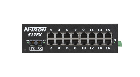 500 Series, 17-Port, N-Tron 517FX Unmanaged Industrial Ethernet Switch, SC 40km