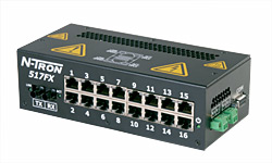 500 Series, 17-Port, N-Tron 517FX Unmanaged Industrial Ethernet Switch, ST 15km