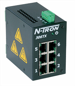 300-N Series, 6-Port, N-Tron 306TX Industrial Ethernet Switch with Monitoring