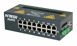 500-N Series, 16-Port, N-Tron 516TX Industrial Ethernet Switch with Monitoring