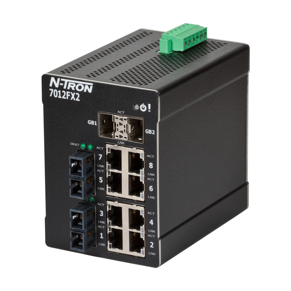 NT-7000 Series, 12-Port, N-Tron 7012FX2 Managed Industrial Ethernet Switch, 2 SC km