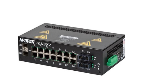 NT-7000 Series, 18-Port, N-Tron 7018FX2 HV Managed Industrial Ethernet Switch, SC 2km