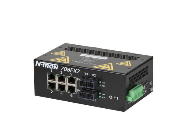 NT-700 Series, 8-Port, N-Tron 708FX2 Managed Industrial Ethernet Switch, SC 80km