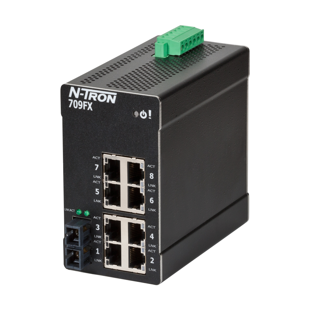 NT-700 Series, 9-Port, N-Tron 709FX Managed Industrial Ethernet Switch, SC 2km