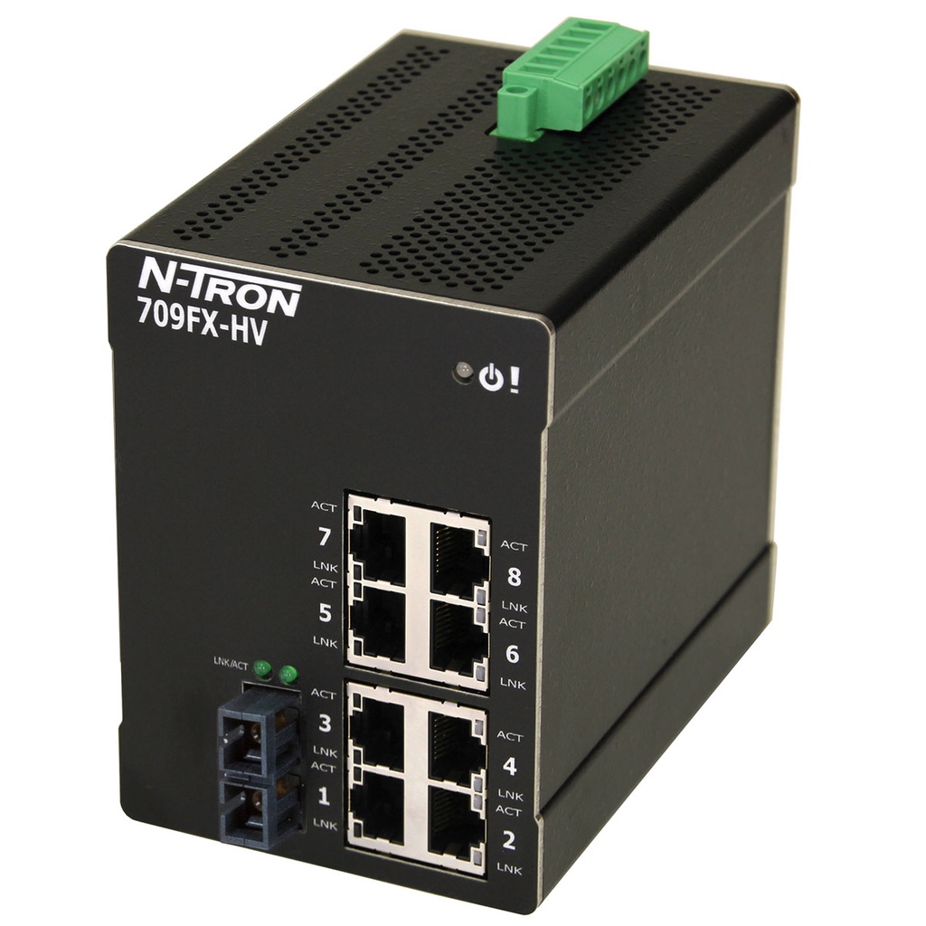 NT-700 Series, 9-Port, N-Tron 709FX HV Managed Industrial Ethernet Switch, SC 2km