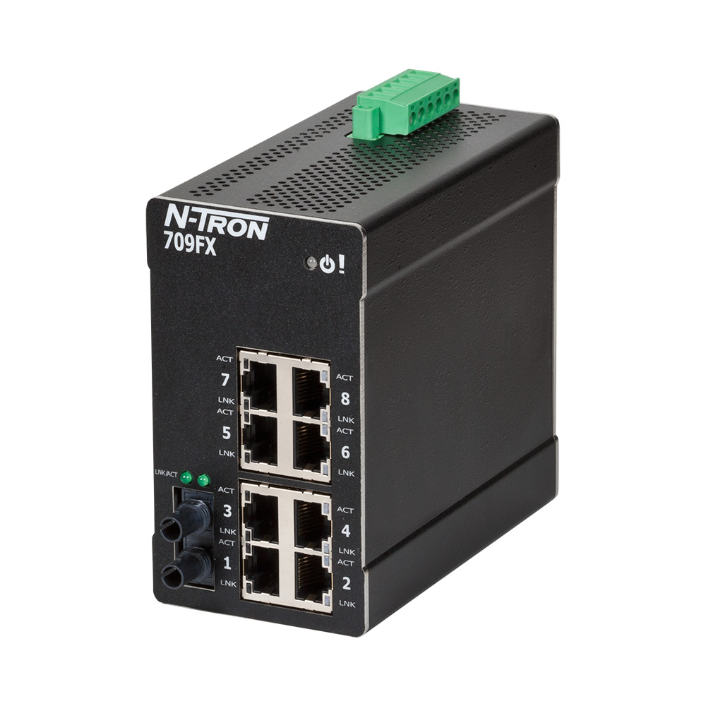 NT-700 Series, 9-Port, N-Tron 709FX Managed Industrial Ethernet Switch, ST 2km