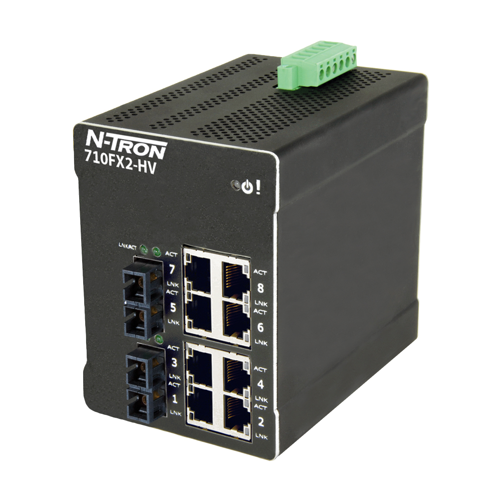 NT-700 Series, 10-Port, N-Tron 710FX2 HV Managed Industrial Ethernet Switch, SC 2km