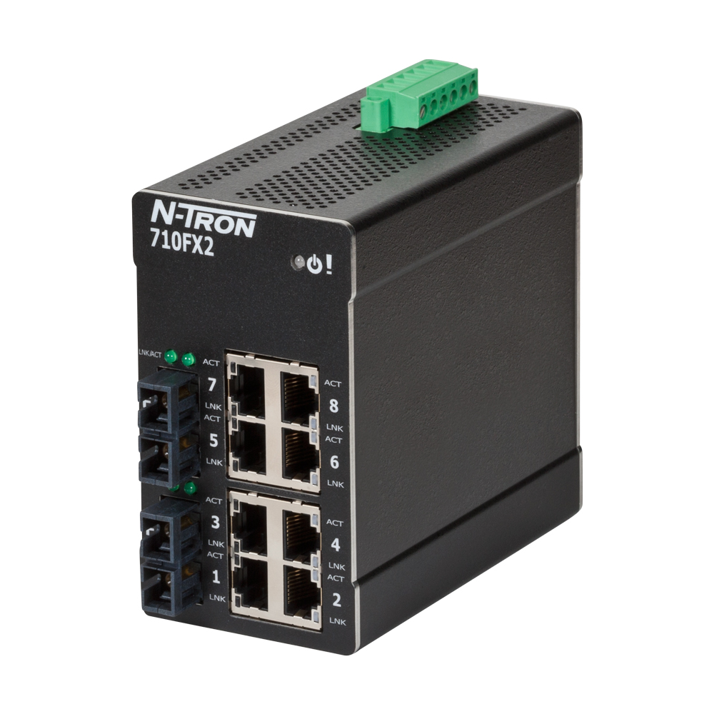 NT-700 Series, 10-Port, N-Tron 710FX2 Managed Industrial Ethernet Switch, SC 15km