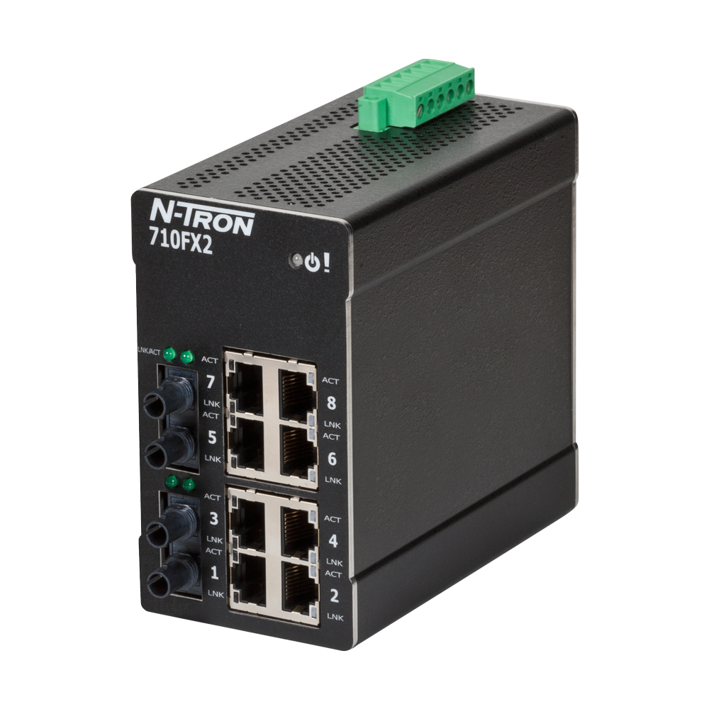 NT-700 Series, 10-Port, N-Tron 710FX2 Managed Industrial Ethernet Switch, ST 15km