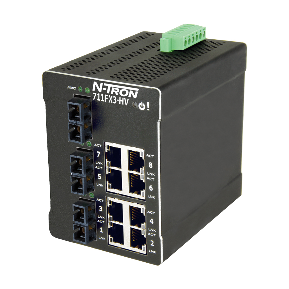 NT-700 Series, 11-Port, N-Tron 711FX3 HV Managed Industrial Ethernet Switch, SC 2km