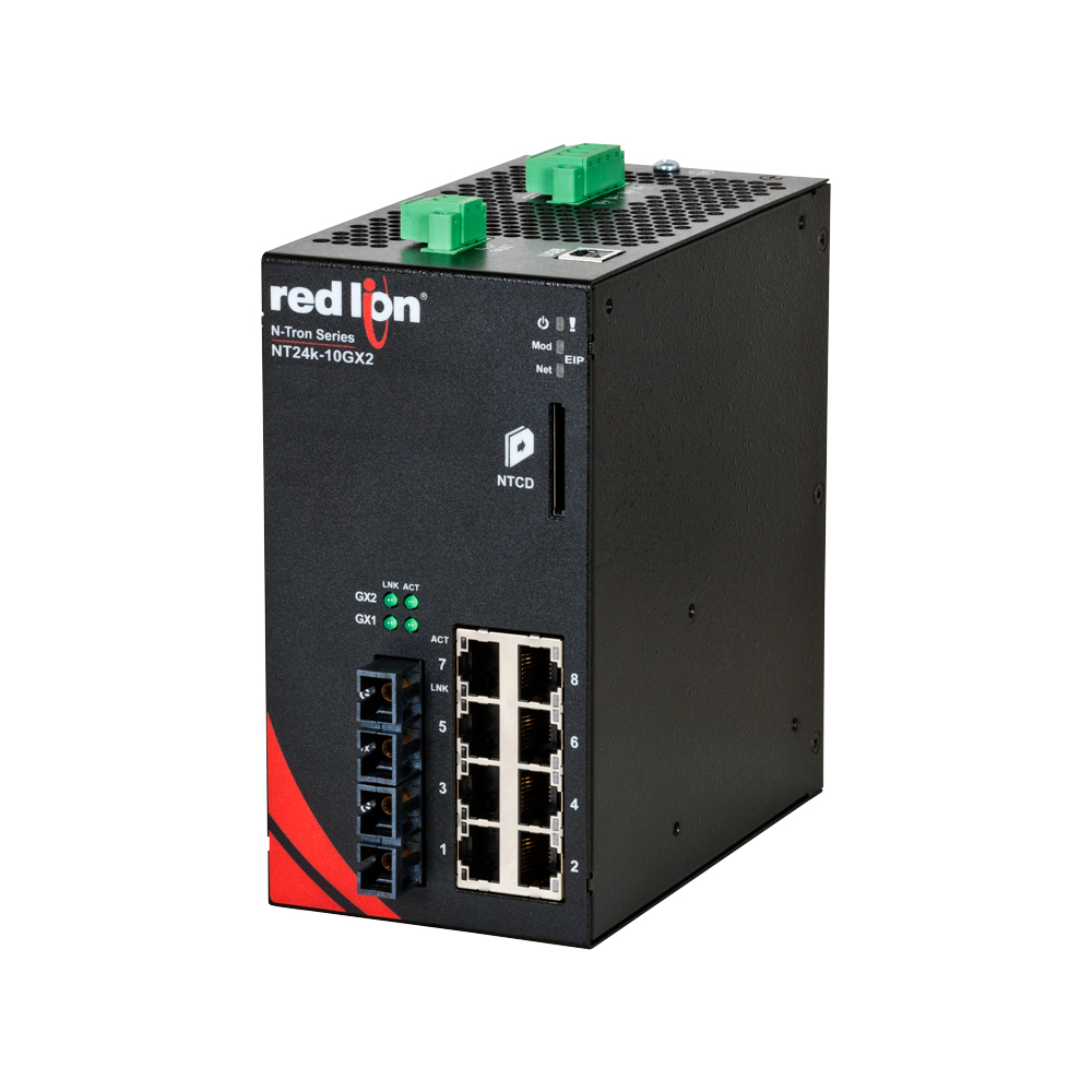 NT24k Series, 10-Port, N-Tron NT24k®-10GX2 Managed Gigabit Ethernet Switch, SC PTP Enabled