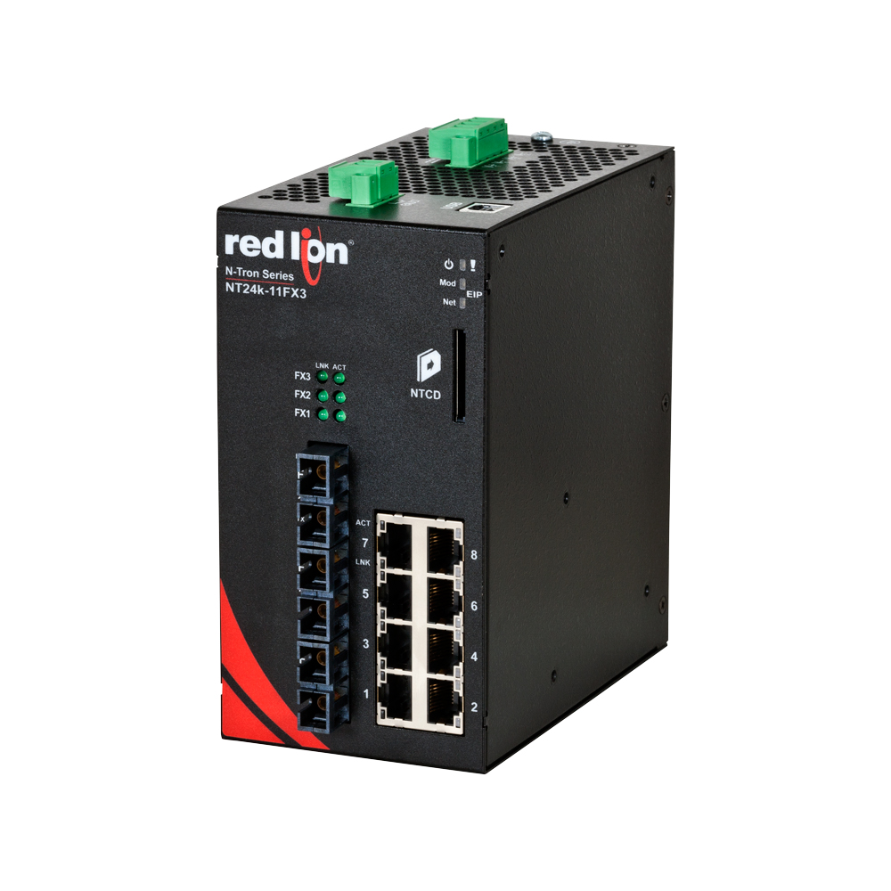 NT24k Series, 11-Port, N-Tron NT24k®-11FX3 Managed Gigabit Ethernet Switch, SC 2km PTP Enabled