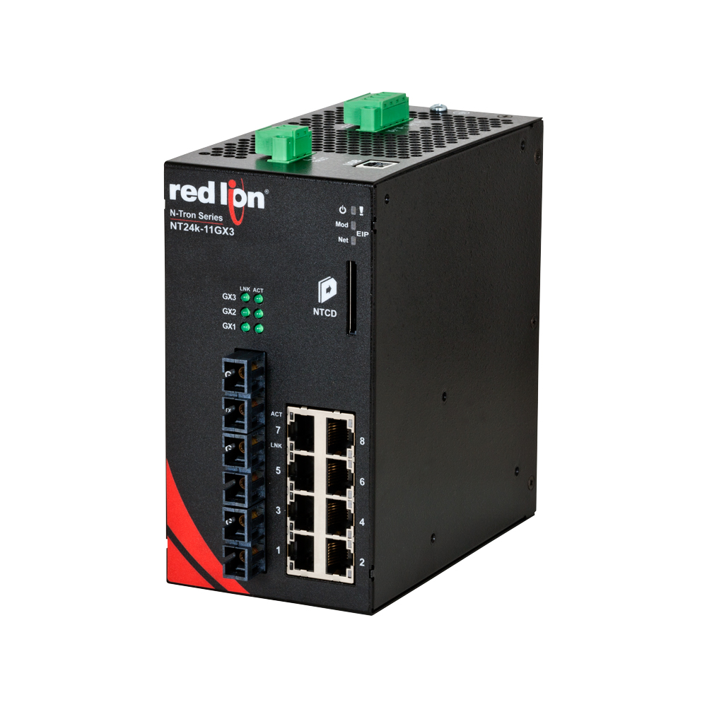 NT24k Series, 11-Port, N-Tron NT24k®-11GX3 Managed Gigabit Ethernet Switch, SC PTP Enabled