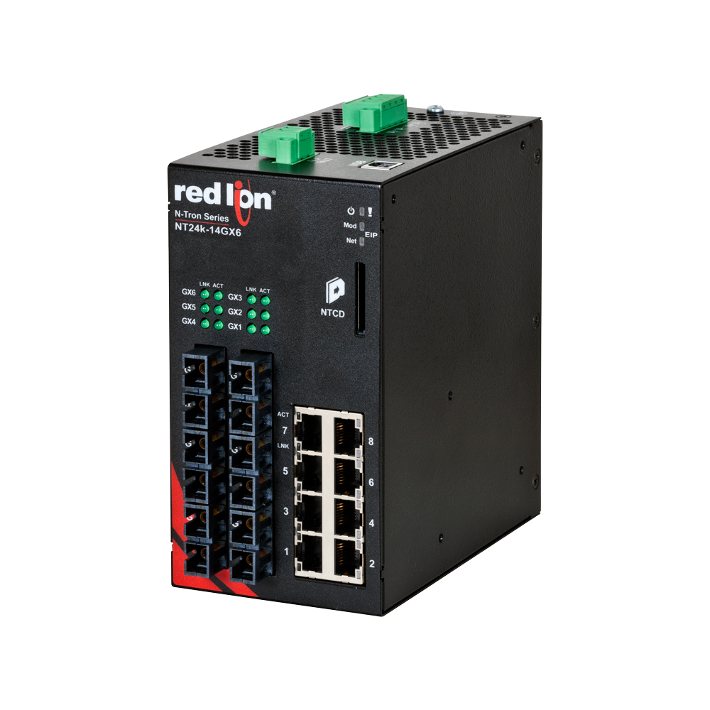 NT24k Series, 14-Port, N-Tron NT24k®-14GX6 Managed Gigabit Ethernet Switch, SC PTP Enabled