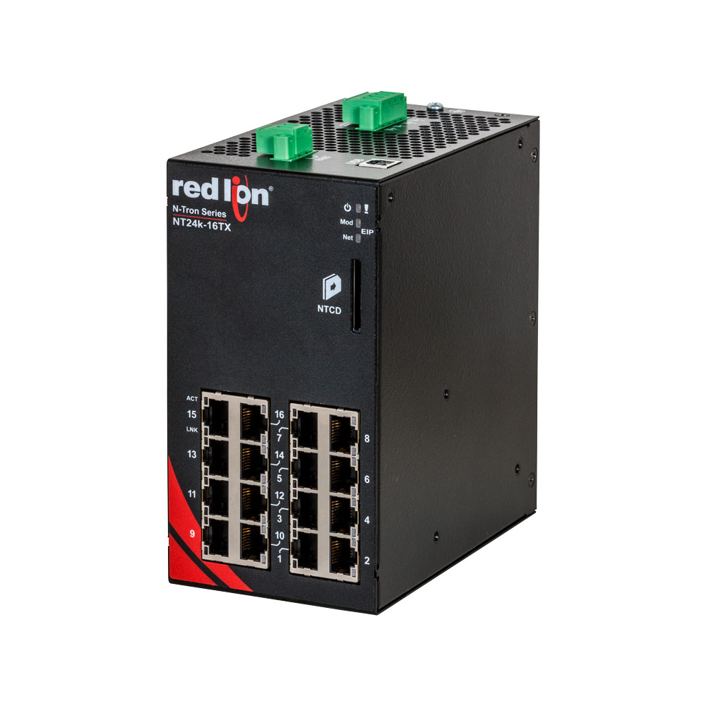 NT24k Series, 16-Port, N-Tron NT24k®-16TX Gigabit Managed Industrial Ethernet Switch