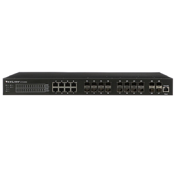 NT-328G Series, 28-Port, NT328 Rackmount Managed Layer 3 Ethernet Switch, 20 SFP ports, Single AC