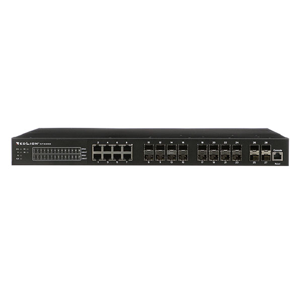 NT-328G Series, 28-Port, NT328 Rackmount Managed Layer 3 Ethernet Switch, 20 SFP ports, Dual AC