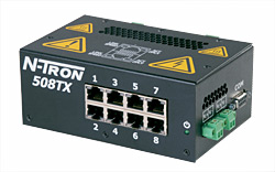 500-A Series, 8-Port, N-Tron 508TX-A Industrial Ethernet Switch for Process Control