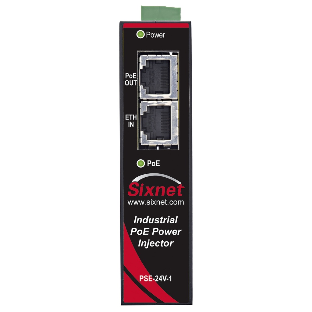 EB PoE Series, 2-Port, Sixnet EB-PSE PoE Injector, 24V-48V, Mode B