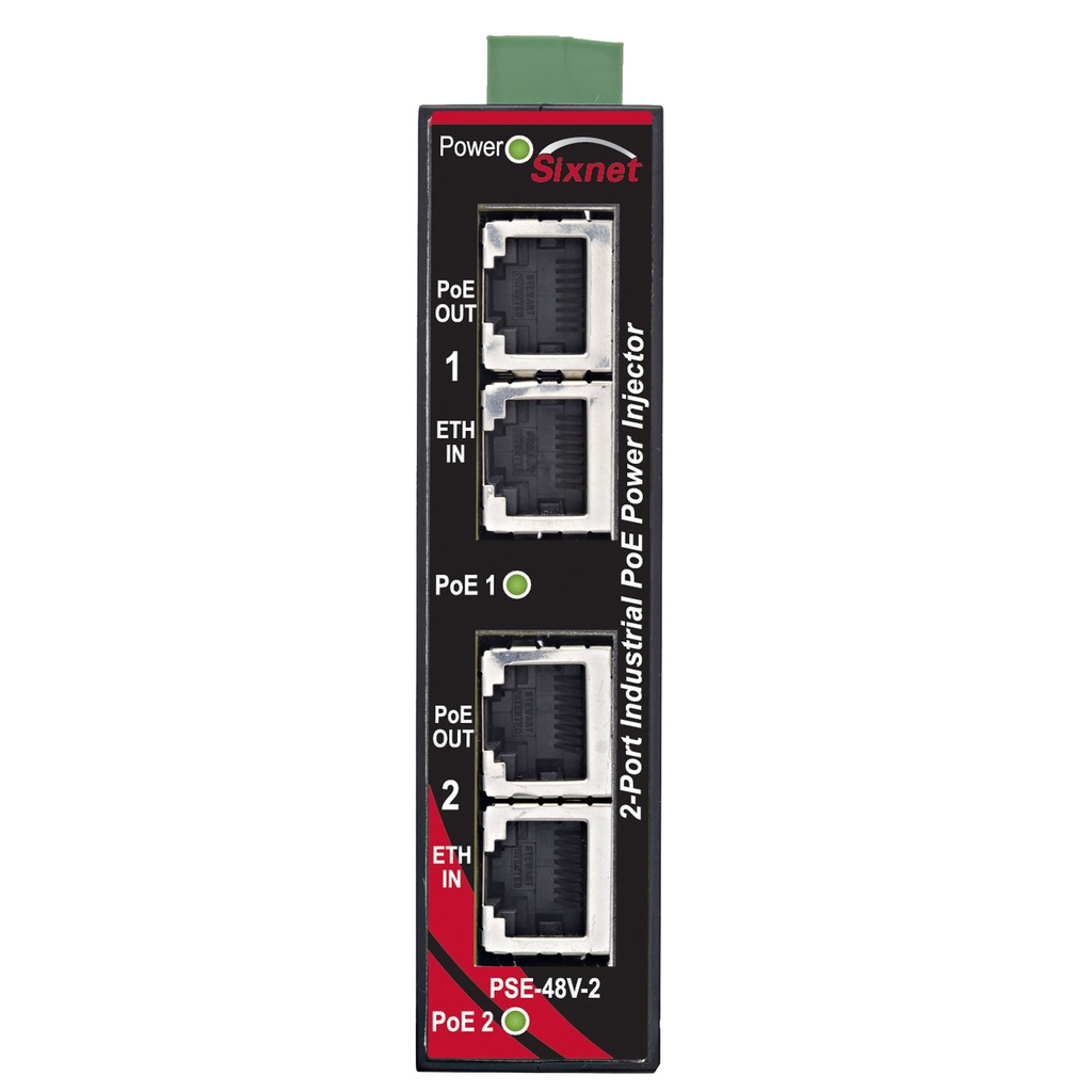 EB PoE Series, 4-Port, Sixnet EB-PSE PoE Injector, 48V-48V, Mode B