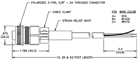 CABLE- 10' 3-Pin Connector Extension