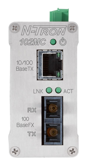 1000 Series, 2-Port, N-Tron 102MC MDR Industrial Media Converter, SC 40km