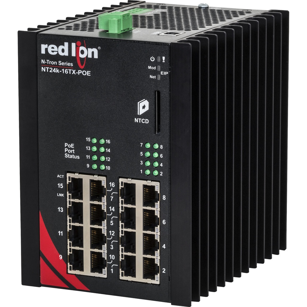 NT24k Series, N-Tron NT24k-16TX-POE Gigabit PoE+ Managed Ethernet Switch