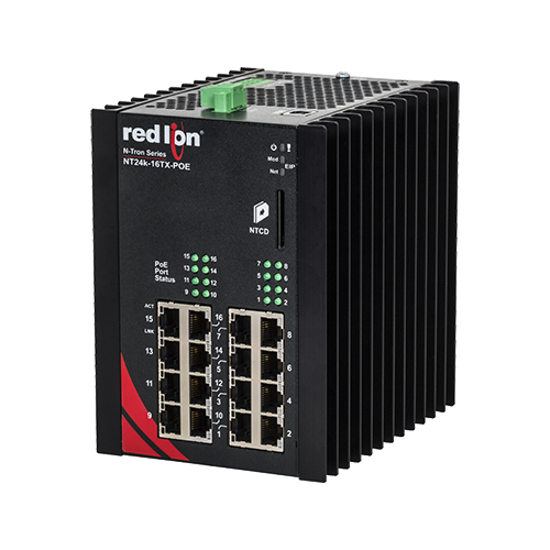 NT24k Series, N-Tron NT24k-16TX-POE Gigabit PoE+ Managed Ethernet Switch PTP Enabled