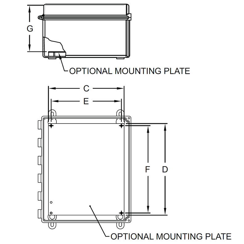 PNENC012 - Mounting Plate for ENC00012 Graphite® Enclosure