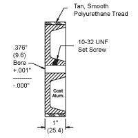 Flat Polyurethane 1 Foot Balanced Wheel