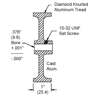 Knurled Aluminum 1 Foot Balanced Wheel