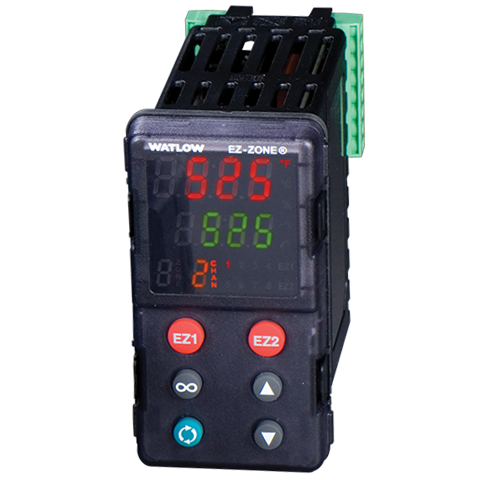 EZ- ZONE PM Plus, 1/8 DIN Vertical, Primary Function C = PID Controller with Universal Input Power Supply 1 = 100 to 240VAC Output 1 and 2 FJ - Out1 = Universal Process : Out2 = Mech Relay 5A, SPST-NO Communications 3 = EtherNet/IP and Modbus TCP Auxiliary Control Functions R = Auxilliary 2nd Input (Universal Input) Output 3 and  4 EJ - Out3 = Mech Relay 5A, SPDT : Out4 = Mech Relay 5A, SPST-NO Model Selection P = PM PLUS standard (isolated input 1, input 2 is always isolated) Custom Options WP = Logo Face Plate Model Number PM8C1FJ-3REJPWP