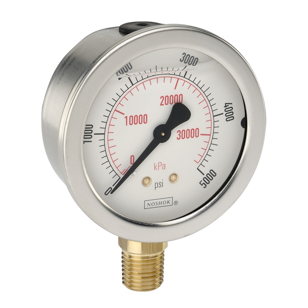 900 Series Liquid Filled Pressure Gauge, 0 psi to 300 PSI/BAR, Maximum Indicating Pointer