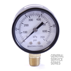 Marsh General Service Pressure Gauge 2", 200 PSI/KPa