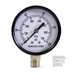 Marsh General Service Pressure Gauge 2.5", 60 PSI/KPa